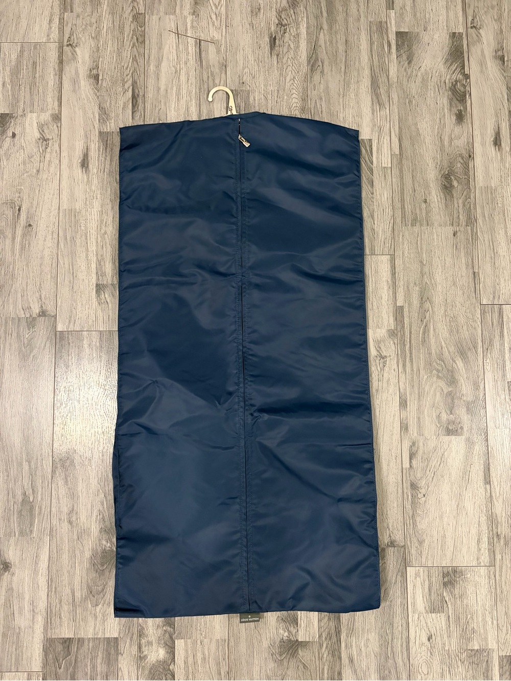 Louis Vuitton Navy Blue Garment Bag with Silver Hardware Hanger
